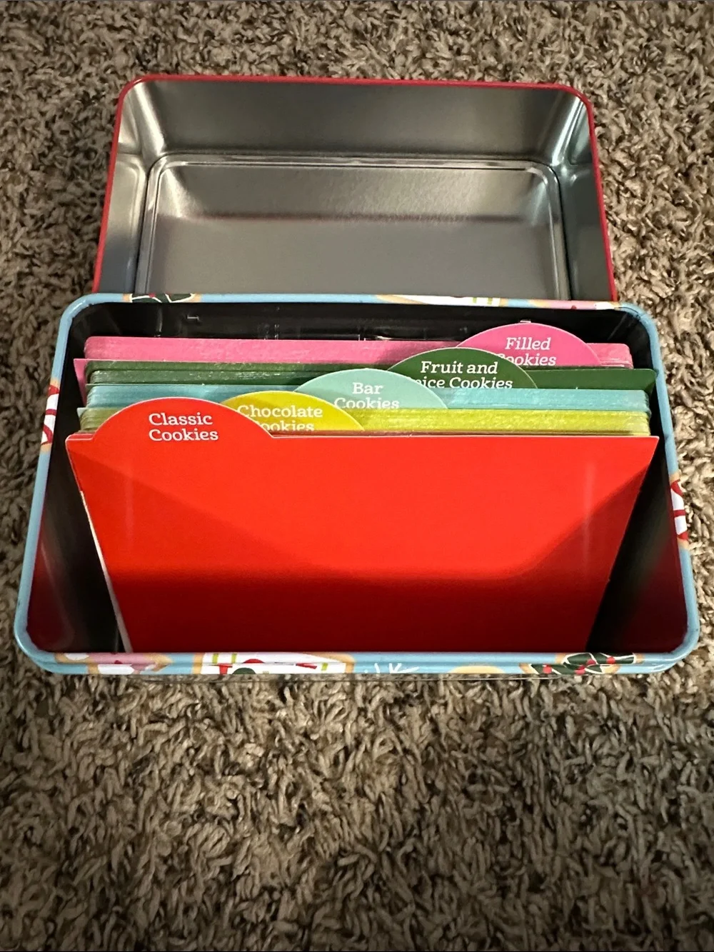 Holiday Cookies Recipe Card Collection - Red & Light Blue